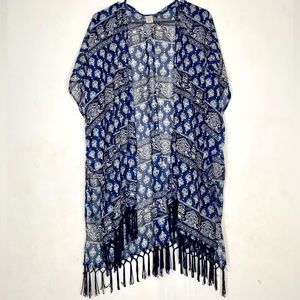 Kimono Sleeve Geometric shall for beach one size